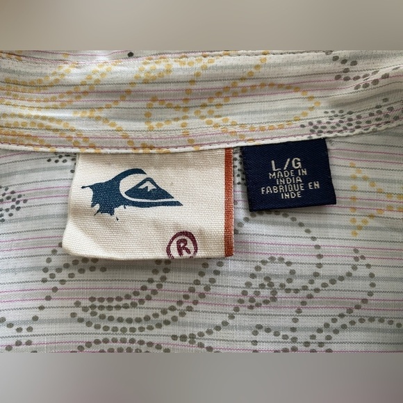 QUIKSILVER Patterned Short Sleeve Collared Shirt Men L Large - Picture 8 of 10